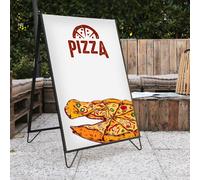 Espositore Pubblicitario Bifacciale a Cavalletto Pieghevole 60x90 cm in Metallo Nero