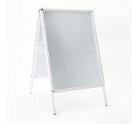 Espositore Pubblicitario Bifacciale a Cavalletto Pieghevole 63,7x101,5x75,5 cm in Alluminio da Esterno Antivento Silver