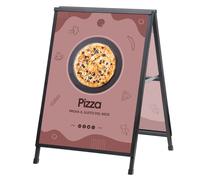 Espositore Pubblicitario Bifacciale a Cavalletto Pieghevole 90x120 cm in Metallo Nero