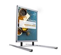 Espositore Pubblicitario Biffaciale 70x100 cm in Alluminio da Esterno Antivento Silver