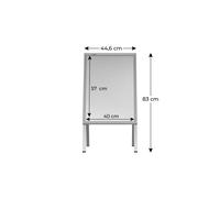 Espositore pubblicitario con cavalletto a scatto A2 bifacciale struttura in alluminio grigio
