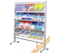 ESPOSITORE PUBBLICITARIO PORTA LOCANDINE DEPLIANT COMUNICAZIONI LUNGO A RUOTE
