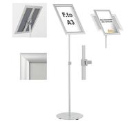 ESPOSITORE PUBBLICITARIO SILVER A LEGGIO FORMATO A3 ALLUNGABILE E ACCORCIABILE O