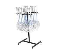 Espositore racchette da badminton interni/esterni, porta racchette da tennis con ruote, contiene 15 racchette, for allenamento in palestra e in scuola