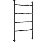 Espositore regolabile a parete per reggiseni, in metallo, a 4 ripiani, organizer per abbigliamento per biancheria intima e calzini, soluzione di archiviazione al dettaglio (nero, 80 x 150 cm)