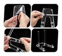 Espositore regolabile in acrilico trasparente per piatti, foto, opere d'arte, inviti e menù con supporti stabili