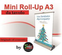 ESPOSITORE ROLL UP ROLLUP BANNER A3 DA TAVOLO COMPRESO STAMPA PVC E MONTAGGIO.