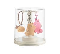 Espositore rotante - 22 x 25 cm scatola trasparente in acrilico trasparente, vetrina trasparente | Scatola da collezione antipolvere, vetrina con figure a LED tipo C, giradischi ricaricabile per