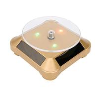 Espositore rotante, espositore solare girevole a 360°, supporto rotante a LED, alimentato a energia solare, girevole motorizzato elettrico, espositore per giradischi per gioielli e prodotti