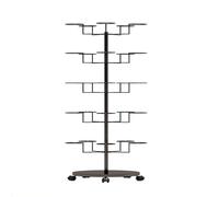 Espositore rotante nero per cappelli, per uso al dettaglio, autoportante, multi strato, per cappelli, parrucche e caschi, grande supporto da pavimento (5 strati, 154,9 x 55,9 cm)