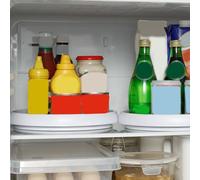 Espositore rotante per l'organizzazione della casa, con base stabile e movimento rotatorio completo per barattoli di spezie e prodotti di bellezza (doppio)