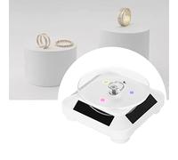 Espositore Rotante, Supporto Espositore Solare a 360 Gradi Piattaforma Girevole Piatto Girevole Rotante Elettrico Supporto Display Base Girevole Elettrico Per Display Gioielli Orologio Telefono
