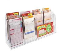 Espositore schedine da banco in plexiglass trasparente a 11 tasche - Misure: 46 x 11x H23 cm