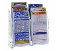 Espositore schedine da banco in plexiglass trasparente a 6 tasche Misure: 23 x 12 x H23 cm