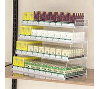 Espositore Sigarette da Parete o Banco, Mensole in Acrilico per Sigarette, Porta Sigarette Automatico a Molla per Negozi(LxH74x42cm/29x16.5in)