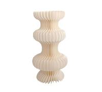 Espositore, Supporto in cartone, centrotavola for feste e matrimoni con disco in acrilico, colonna di carta pieghevole(Beige,11.8x23.62in)