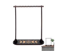 Espositore - Supporto per pendolo in legno per divinazione | Mensola a 3 pilastri in pino nero con base | Decorazione domestica, Spazi spirituali, Stregoneria, Forniture Wicc