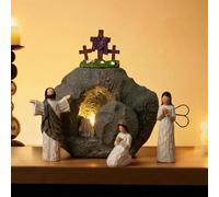 Espositore Tomba Di Pasqua - Scena Pasquale | Figure Religiose Ornamentali | Arredamento Primaverile Cristiano | Tomba Vuota Decorazione, Perfecta Per Mensola, Arredamento Primaverile E Chiesa
