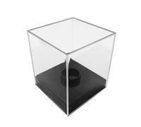 Espositore trasparente a forma di cubo, vetrina in acrilico da baseball autografata con base per singola pallina da baseball da golf, palla da biliardo, pietra di cristallo