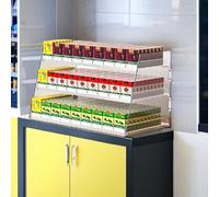 Espositore trasparente per sigarette, supporto automatico a pressione per negozi al dettaglio, organizer per caramelle e sigarette, 32 x 26,5 x 6 cm, ideale per esporre negozi e merchandising