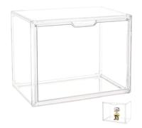 Espositore vetrina acrilica, 36×22×27cm vetrina trasparente scatole di plastica impilabili con coperchio magnetico antipolvere per casa delle bambole/kit casa in miniatura fai da te/puzzle 3D