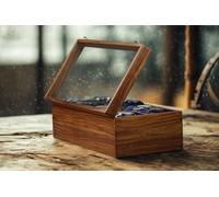 Espositore vintage per orologi da uomo, in palissandro di lusso, organizer per orologi da uomo, scomparti divisi, morbidi cuscini velluto cassetto per portafogl (twelve room with drawer)