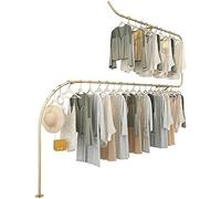 Espositori da Parete per Negozi di Abbigliamento, scaffali da Parete in Metallo Color Oro per Negozi di Abbigliamento, per Uomo, Donna e Bambino, Abbigliamento Commerciale al detta