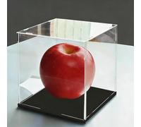 Espositori di plastica trasparente, Vetrina in acrilico trasparente con base nera, diverse dimensioni per(30x30x25cm(12"x12"x10"))