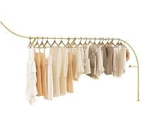 Espositori per Abbigliamento al Dettaglio per Boutique Store Gold Closet Rod Clothes Racks, Scaffali per Appendiabiti A Parete per Tubi Industriali Moderni, Rack per Armadietti per, Right, 300Cm
