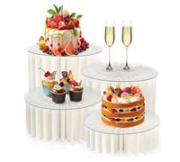 Espositori per buffet, 4 pezzi, per buffet, espositori di carta, con piastra acrilica per catering, dessert, oggetti da collezione, gioielli, figurine, spettacoli (1)