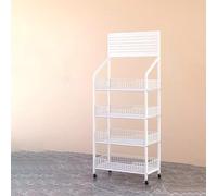 Espositori per vendita al dettaglio a 4/5 ripiani, extra alti, con ganci e ruote, per dispensa della spesa, cucina e home theater, colore bianco, 60 x 27 x 140 cm