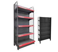 Esposizione di parete al minuto a più livelli dello scaffale, scaffale economizzatore di spazio del metallo con la rete laterale per la vendita organizzata del