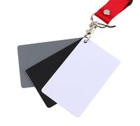 ESPOSIZIONE FOTOGRAFIA DIGITALE SET DI CARTE BILANCIAMENTO COLORE PROFESSIONALE 3-IN-1 GRIGIO BIANCO CORDINO PORTATILE