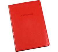 Esposti Address Book - Soft Leather Feel Stitched Cover - Red - Size 5.2 x 7.7 Inch