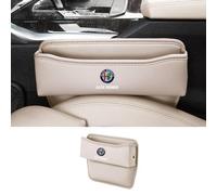 EsprAL Auto Pelle Seat Gap Storage Box, per Alfa Romeo Alfa Alfetta Spider Brera Matta Mito Stelvio Giulia Car Console Laterale Portaoggetti Tasca Multifunzionale Organizzatore sedili Accessori