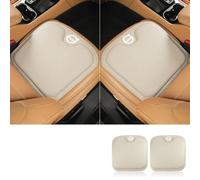 EsprAL Auto PU Pelle Cuscino Sedile, per Volvo C40 XC40 XC60 XC90 S60 S90 Cuscino Confortevole AntiGraffio Antiscivolo Allevia l'affaticamento Car Accessori,B/Beige-2PCS