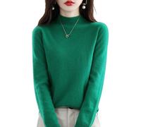 EsprAL Maglione Girocollo a Maniche Lunghe in Puro Cashmere da Donna, Maglioni in Cashmere da Donna (Medium,Green)