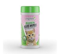Espree Salviette Naturali di Aloe Vera per Gattino, Pulizia Rapida e Semplice di 50 salviette