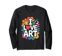 Espressione Creativa Colorata I Love Art Maglia a Manica