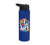 Espressione creativa colorata I Love Art Stainless Steel Insulated Water Bottle