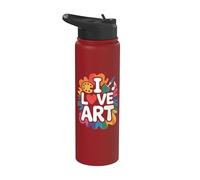 Espressione creativa colorata I Love Art Stainless Steel Insulated Water Bottle