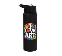 Espressione creativa colorata I Love Art Stainless Steel Insulated Water Bottle