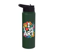 Espressione creativa colorata I Love Art Stainless Steel Insulated Water Bottle