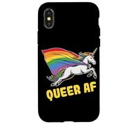 Espressione da unicorno Queer AF Rainbow Pride Custodia per iPhone X/XS