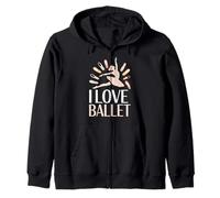 Espressione del Movimento I Love Ballet Dance Felpa con Cappuccio