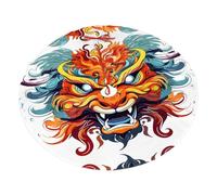 Espressione feroce. Gonna per albero di Natale stampata in peluche da 122 cm, decorazione festiva, migliora l'atmosfera delle feste di Natale e Capodanno