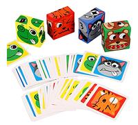 Espressione in legno Puzzle Building Blocks Blocco di corrispondenza Viso Cambiare Gioco di pensiero logico Formazione Prescolare Precoce Regalo educativo