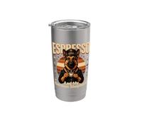 Espresso e il mio pastore tedesco amante del caffè Bicchiere termico in acciaio inox doppia parete