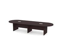 Espresso Finiture 3,5 m Moderna Executive Racetrack Forma Sala Conferenze Tavolo Pannello Gambe Passacavi in Legno Sala riunioni 2 Moduli Dati di Alimentazione Nero Ovale Scrivania Ufficio Legno Legno