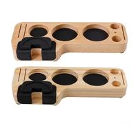 Espresso in legno con zone dedicate per pressionatore portafiltro distributore pennello e disco allineamento schermo (legno di faggio)